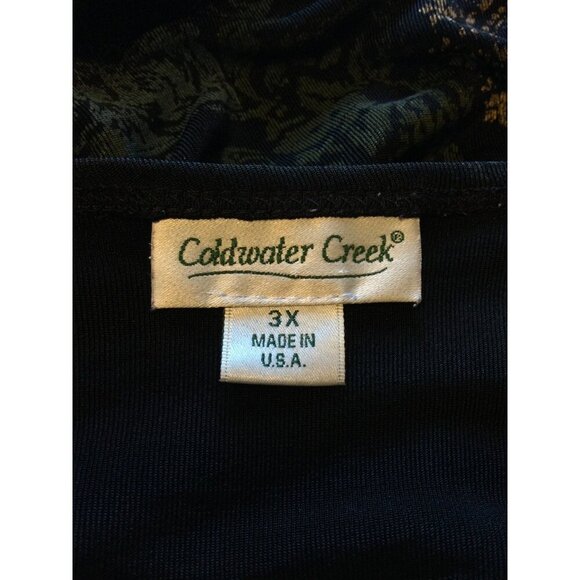 Coldwater Creek Womens 3X Dark Floral Babydoll Fairy Top Blouse Whimsigoth - Picture 4 of 8